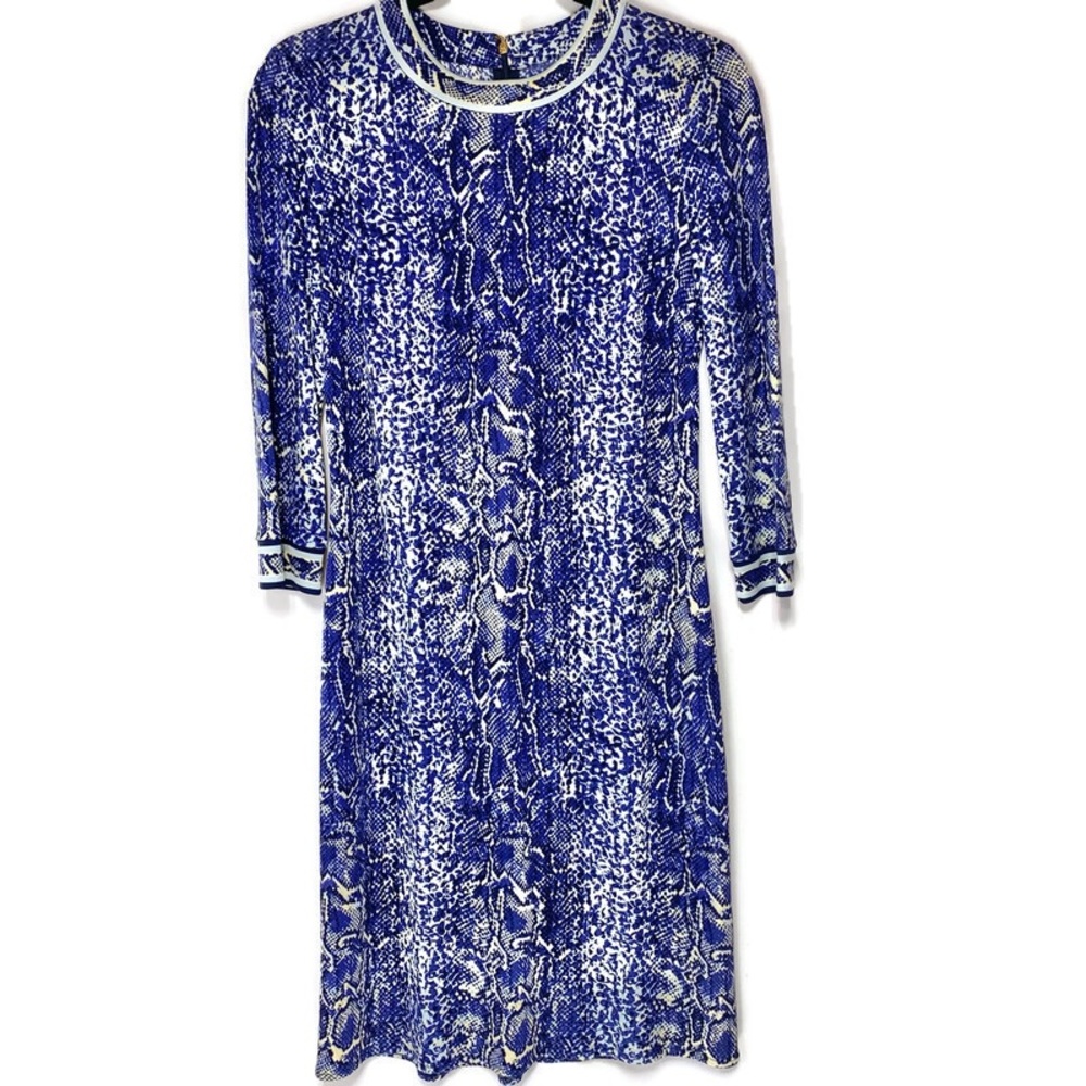 Tory Burch Rare Blue Snake Print Dress Medium